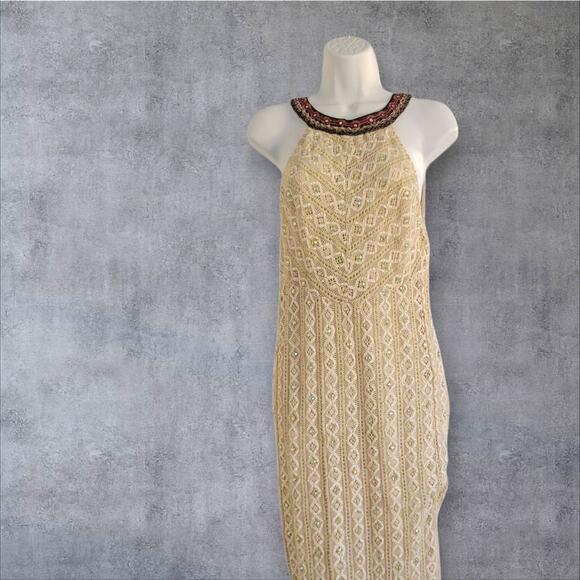 Free People Kristal's Limited Edition Blink Gold dress Glamour Party  SZ4 - Picture 1 of 16